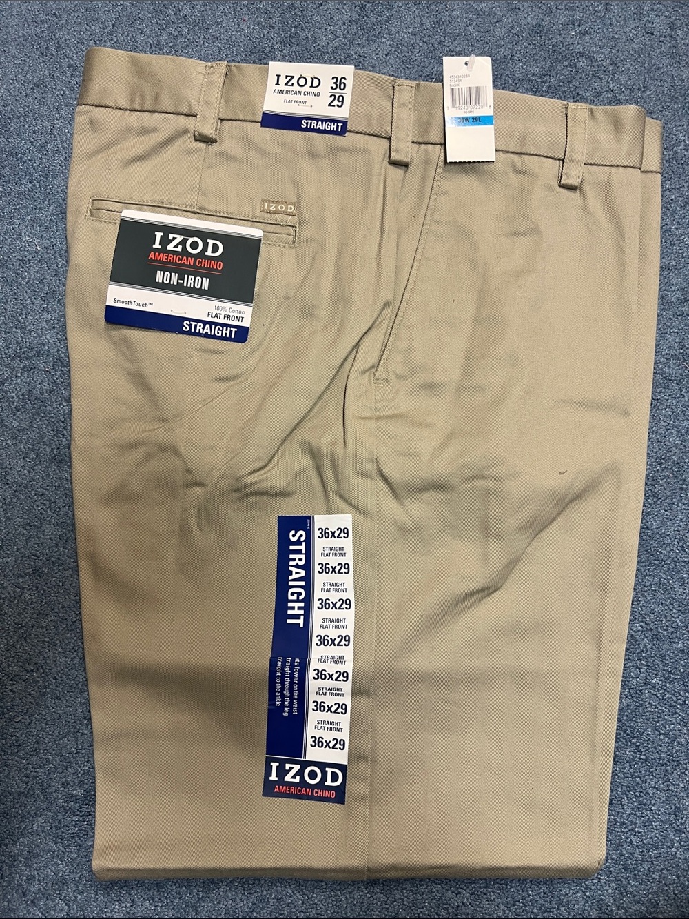 Izod Non-Iron Straight Fit Chino Pants - Khaki Tan